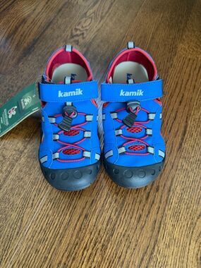 Kamik Little Kids Crab Sport Sandals Size 2 Navy Red Closed Toe Water Shoe New